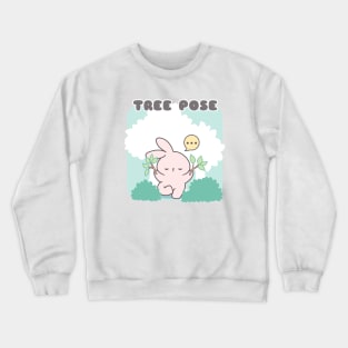 The Serenity of the Bunny in Tree Pose Yoga Crewneck Sweatshirt